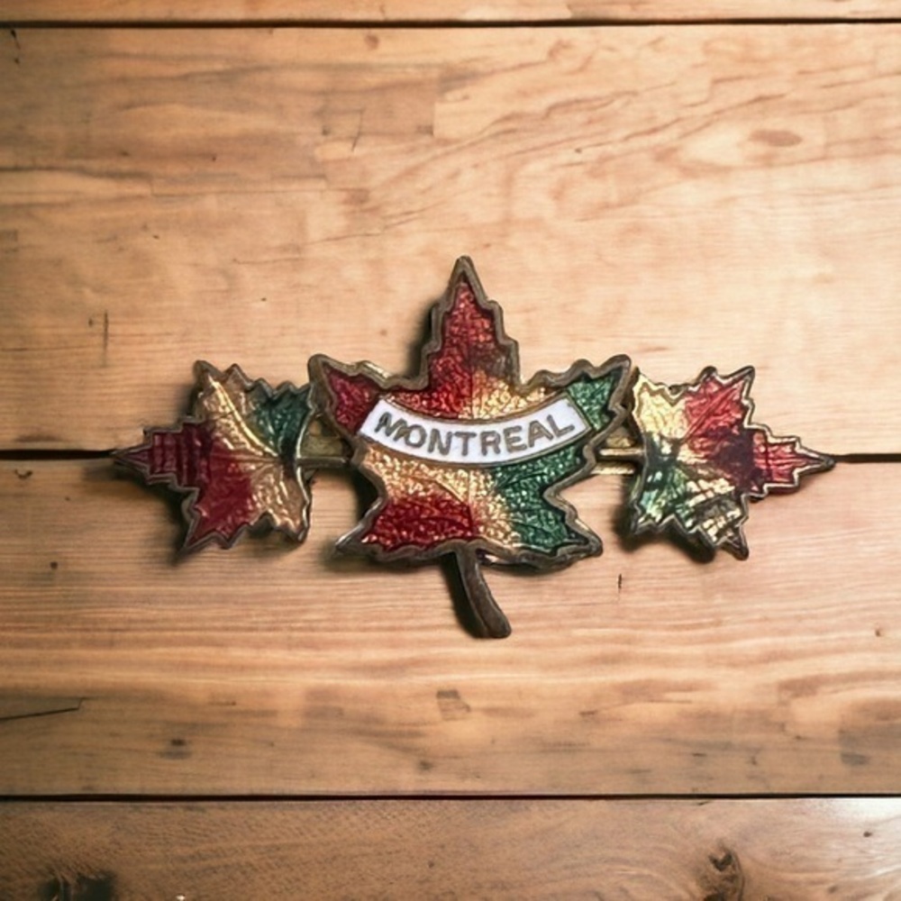 Vintage Montreal Pin - Maple Leaves - Canada